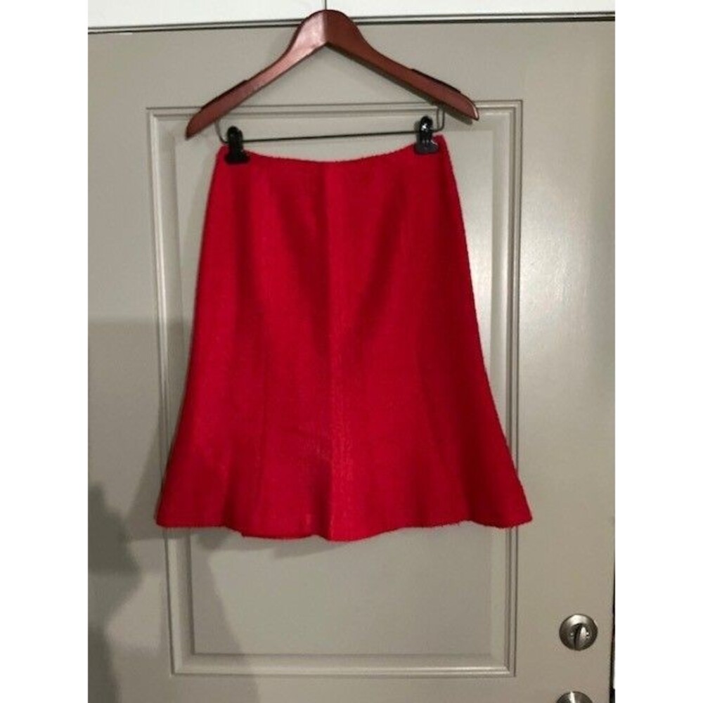 Peck & Peck Buckingham Red Textured Trumpet Skirt Sz 2 zipper closure lined NWT